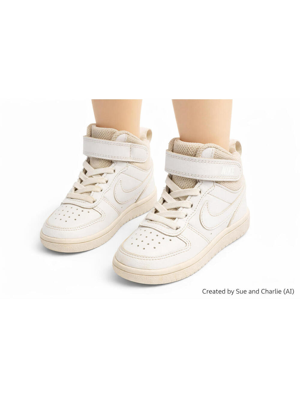 Nike Kids High Top Sneakers White Strap Size 11C Toddler Shoes